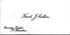 Frank Cullen's business card.