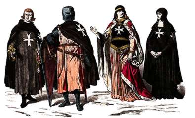 Traditional images of the Knight Hospitallers