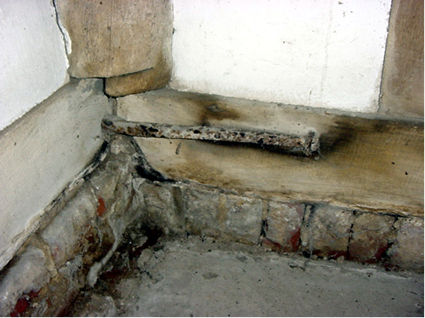 Rot attack in cill plate
